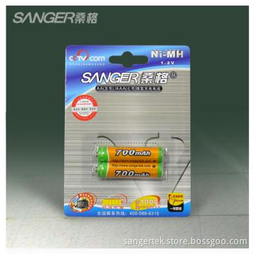 Rechargeable Ni-MH 1.2V 700mAh AA Batteries 2 or 4 Pack